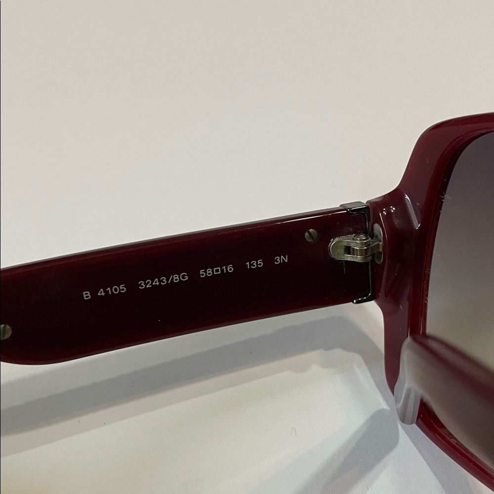 Burberry Burgundy Sunglasses with Stud Accents - Picture 5 of 11